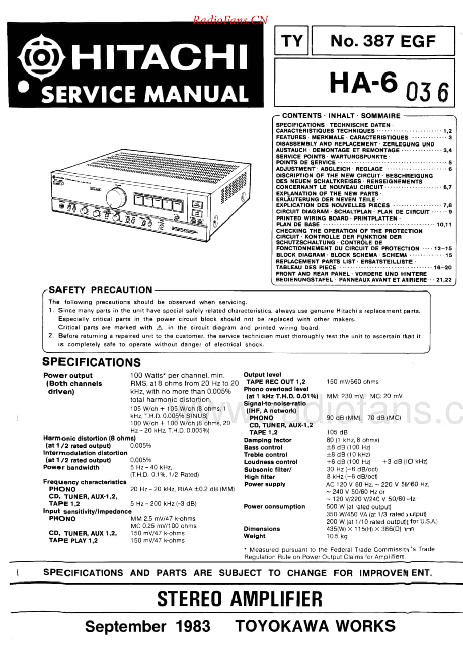 Hitachi-HA6-int-sm维修电路原理图.pdf_第1页