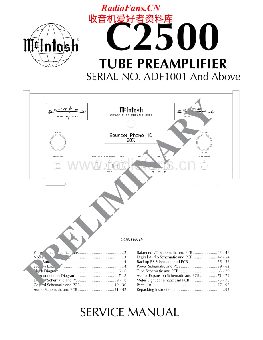 McIntosh-C2500-pre-sm维修电路原理图.pdf_第1页