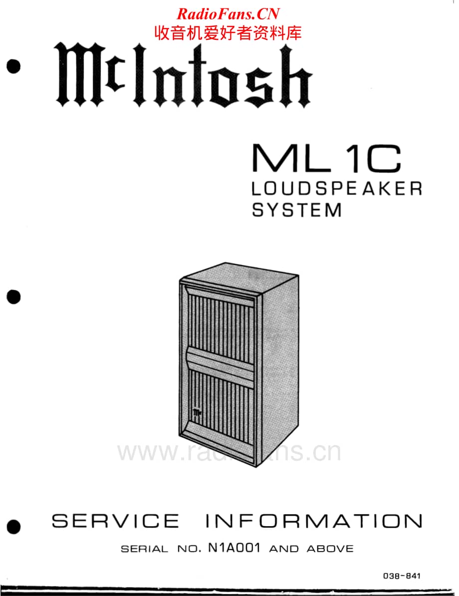 McIntosh-ML1C-spk-sm维修电路原理图.pdf_第1页