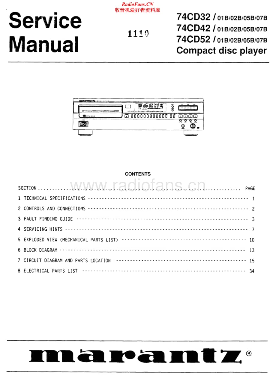 Marantz-CD52-cd-sm维修电路原理图.pdf_第1页