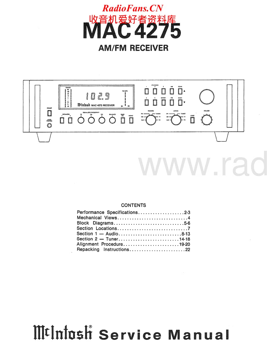 McIntosh-MAC4275-rec-sm维修电路原理图.pdf_第1页