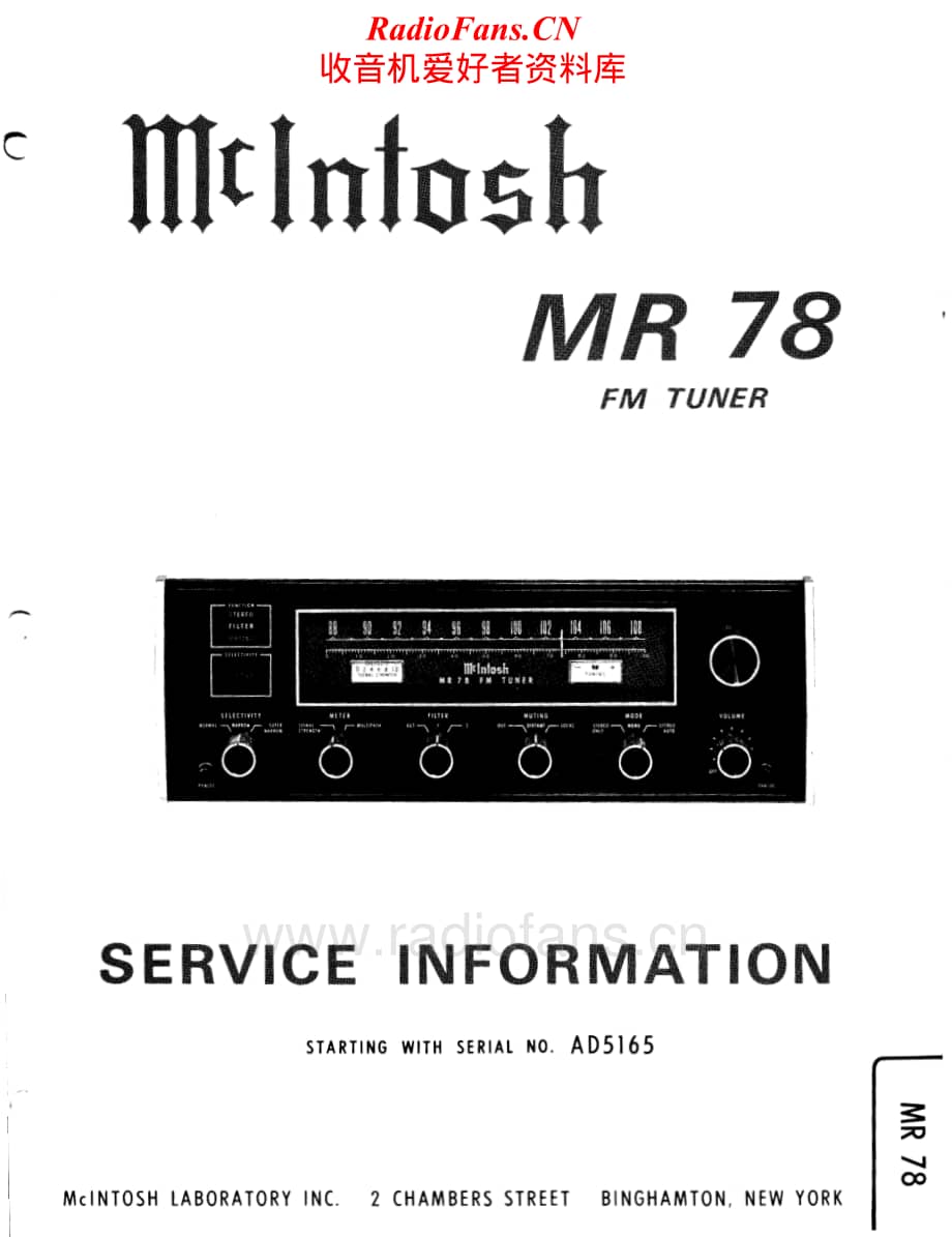 McIntosh-MR78B-tun-sch维修电路原理图.pdf_第1页