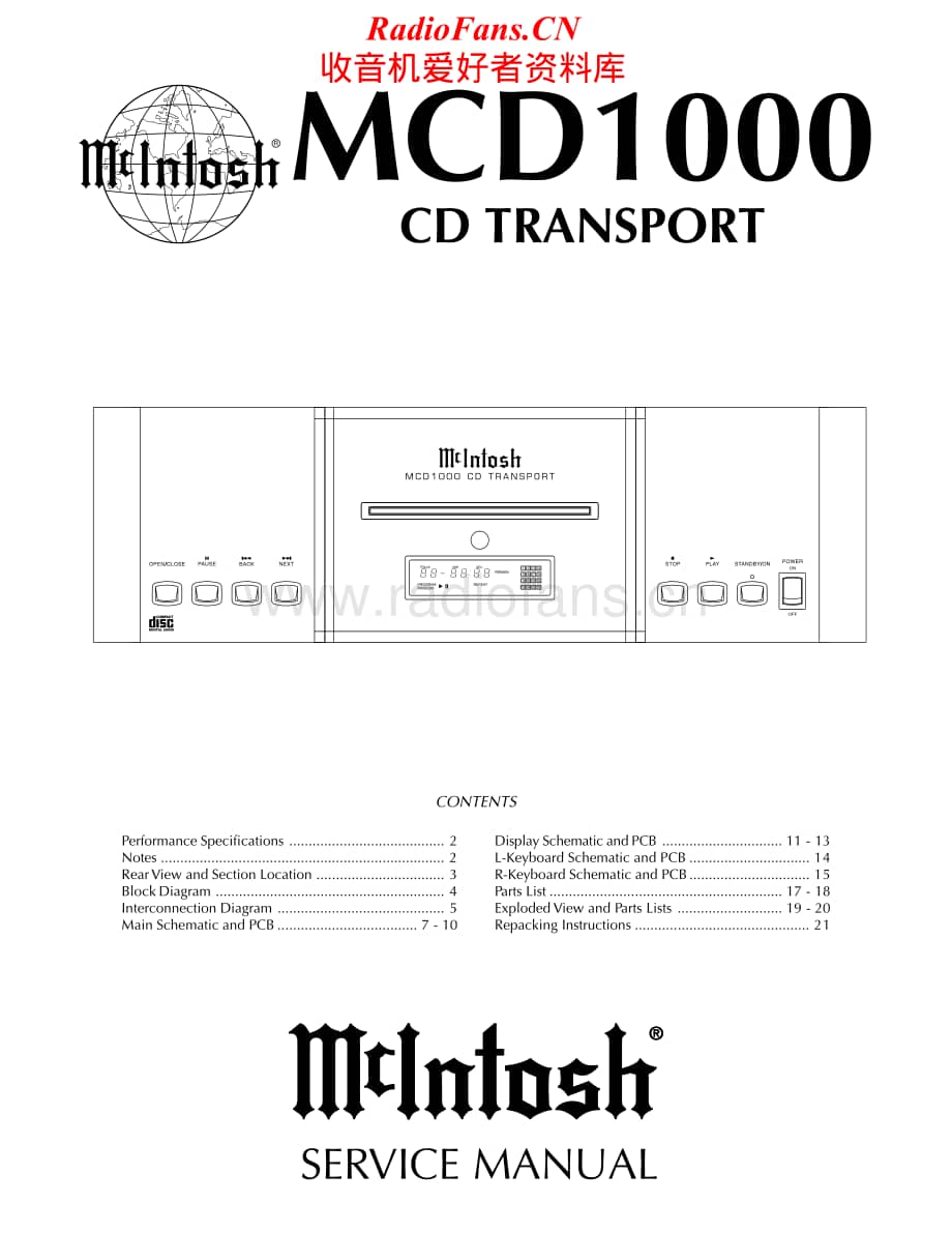 McIntosh-MCD1000-cd-sm维修电路原理图.pdf_第1页