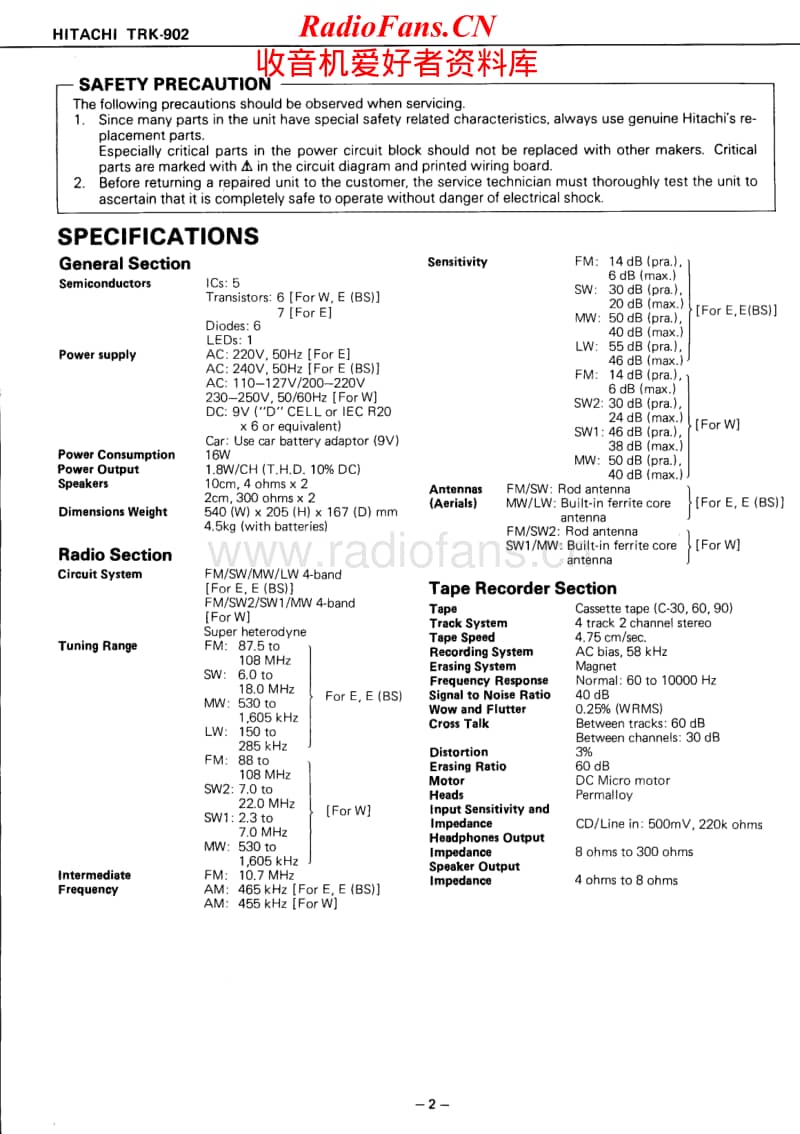 Hitachi-TRK-902-Service-Manual电路原理图.pdf_第2页