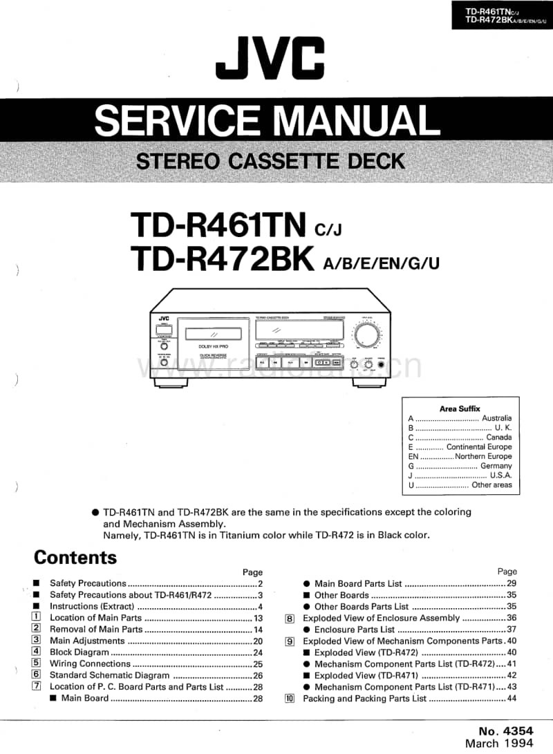 Jvc-TDR-461-TN-Service-Manual电路原理图.pdf_第1页