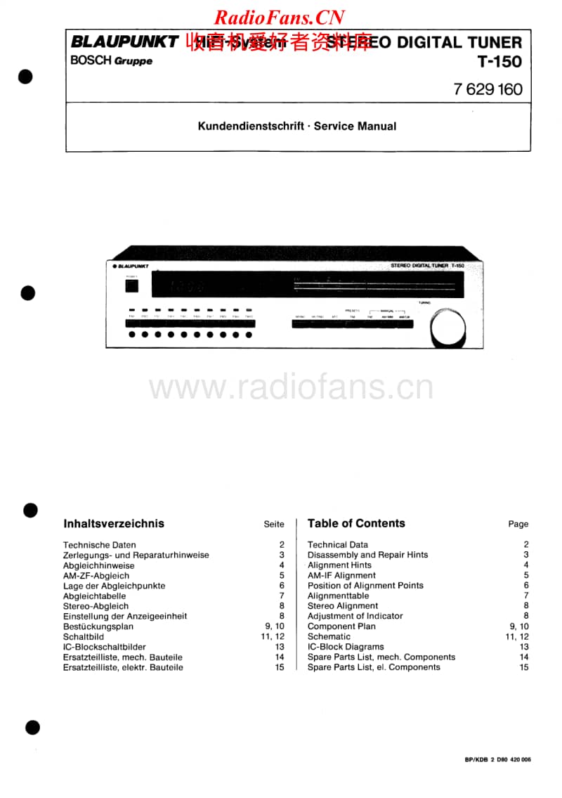 Blaupunkt-T-150-Service-Manual电路原理图.pdf_第1页