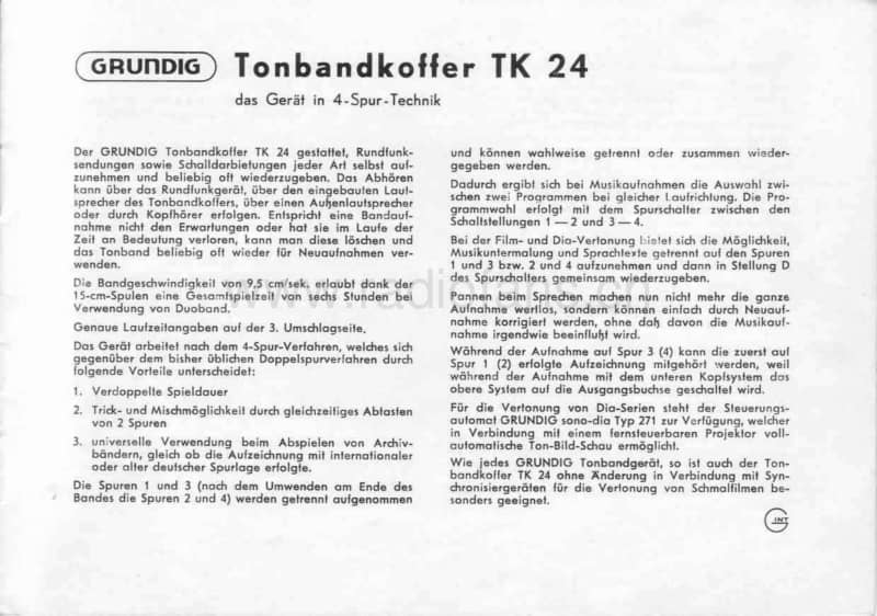 Grundig-TK-17-Owners-Manual电路原理图.pdf_第1页