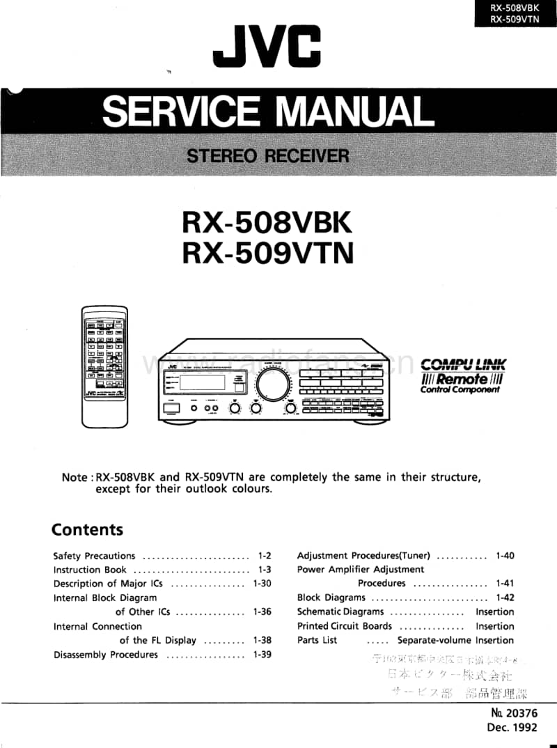 Jvc-RX-509-VTN-Service-Manual电路原理图.pdf_第1页