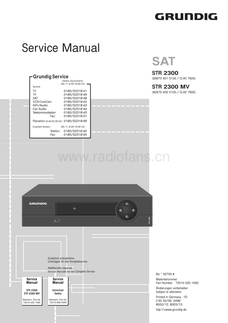 Grundig-STR-2300-Service-Manual电路原理图.pdf_第1页