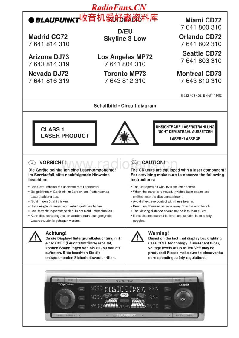 Blaupunkt-Miami-CD-72-Schematic电路原理图.pdf_第1页