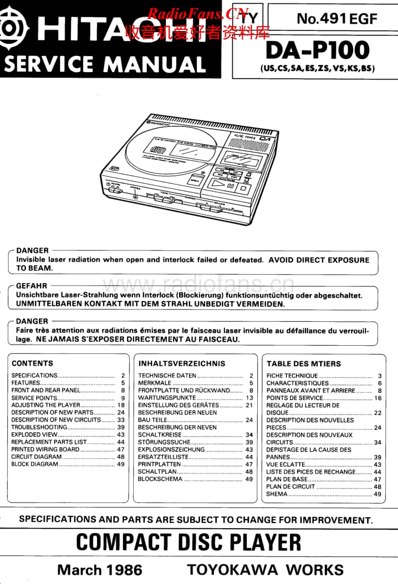 Hitachi-DAP-100-Service-Manual电路原理图.pdf_第1页