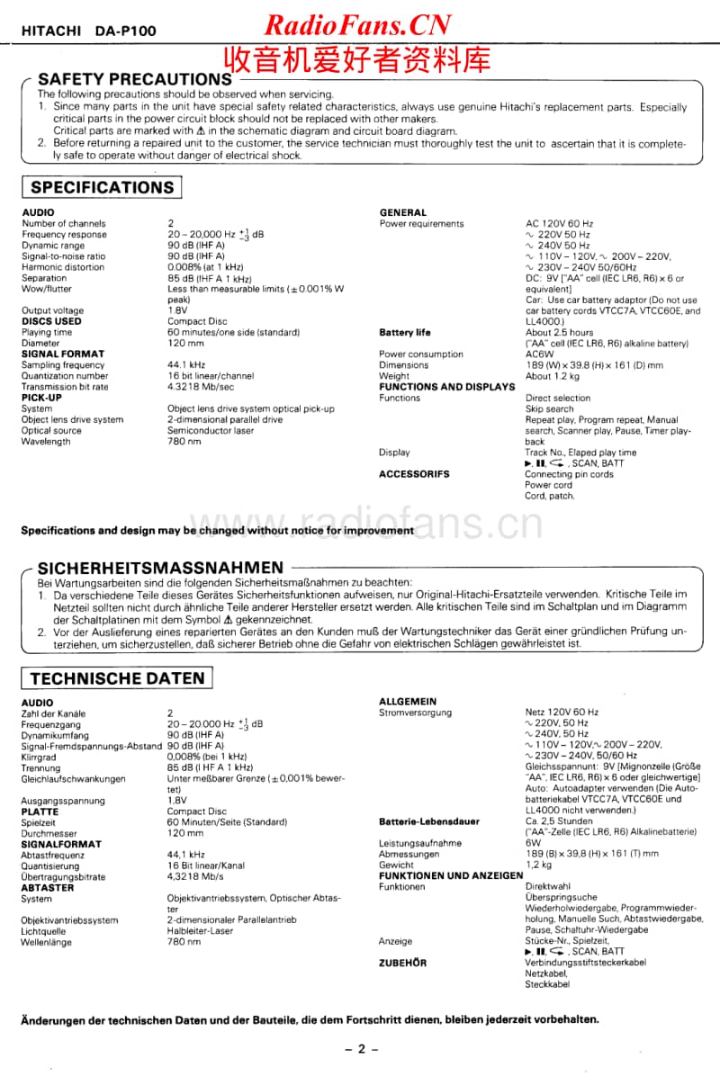 Hitachi-DAP-100-Service-Manual电路原理图.pdf_第2页