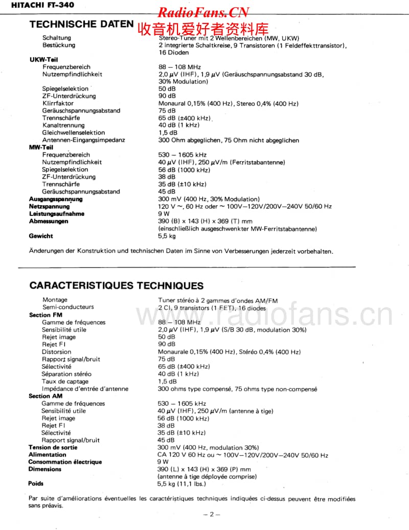 Hitachi-FT-340-Service-Manual电路原理图.pdf_第2页