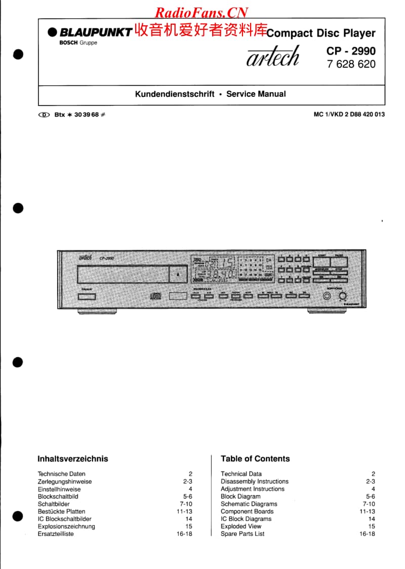 Blaupunkt-CP-2990-Service-Manual电路原理图.pdf_第1页