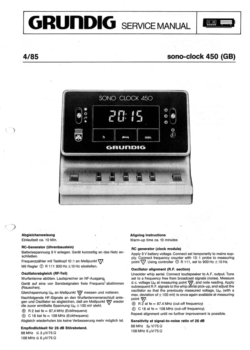 Grundig-Sonoclock-450-Service-Manual电路原理图.pdf_第1页