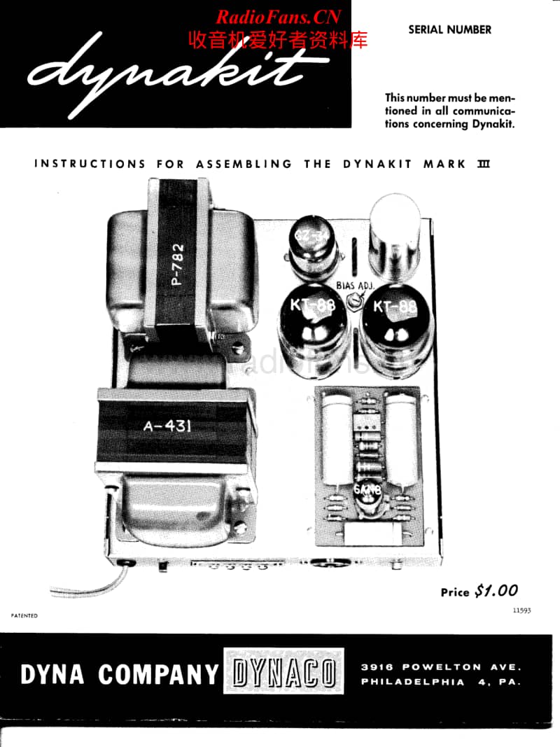 Dynaco-Dynakit-Mk3-60W-Schematic电路原理图.pdf_第1页