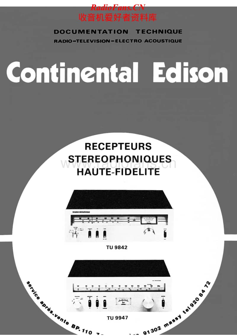 Continental-Edison-TU-9842-Service-Manual电路原理图.pdf_第1页