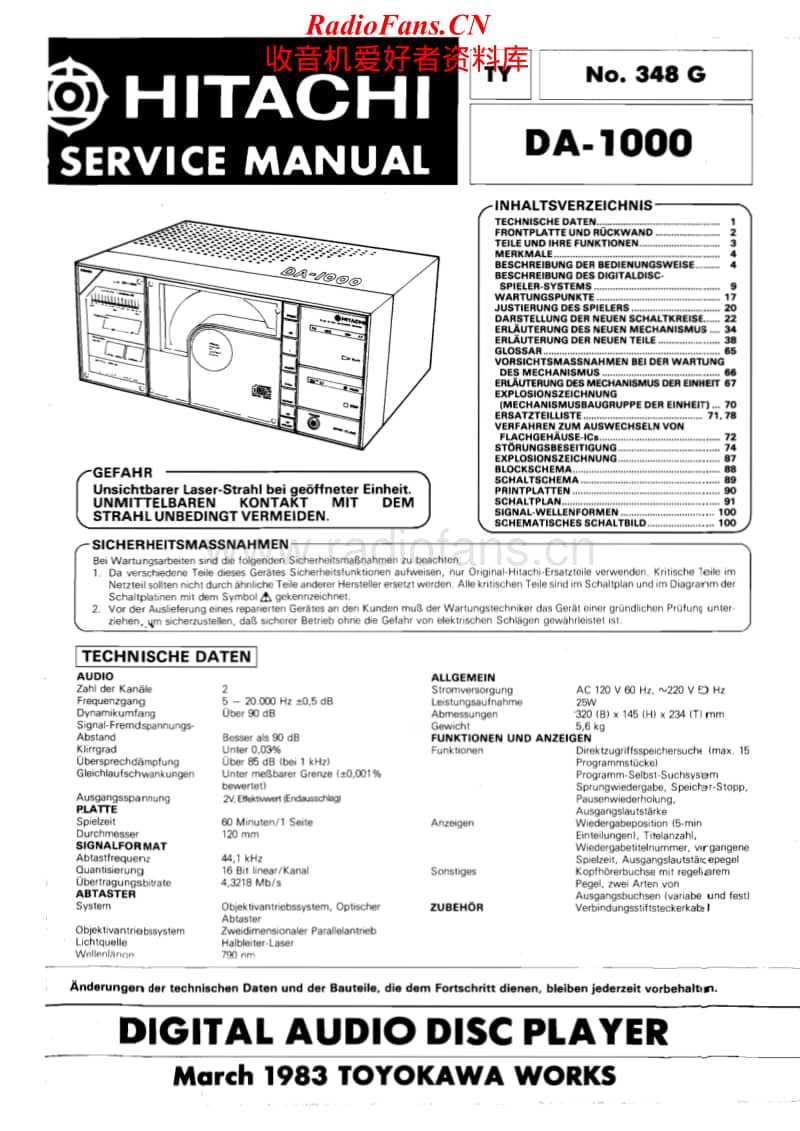 Hitachi-DA-1000-Service-Manual电路原理图.pdf_第1页