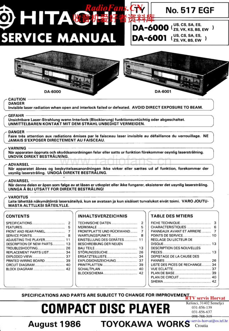 Hitachi-DA-6000-Service-Manual电路原理图.pdf_第1页