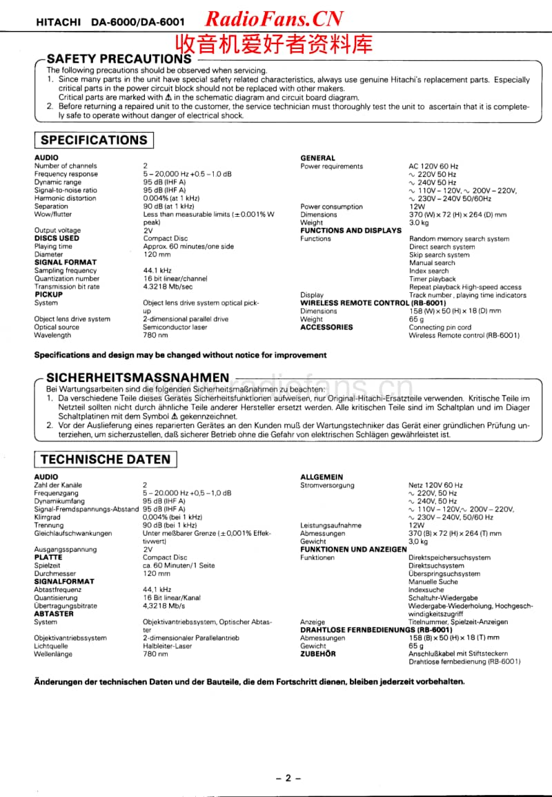 Hitachi-DA-6000-Service-Manual电路原理图.pdf_第2页