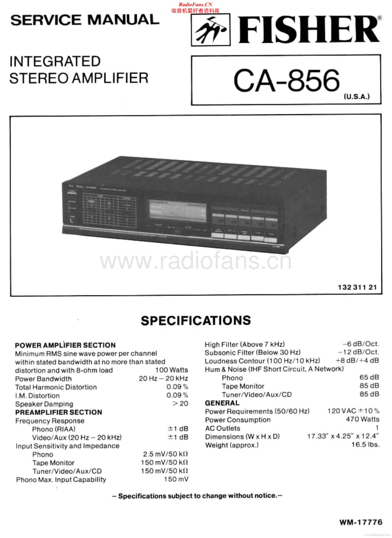 Fisher-CA-856-Service-Manual电路原理图.pdf_第1页