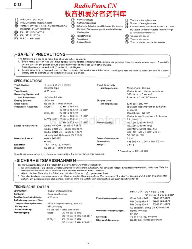 Hitachi-DE-3-Service-Manual电路原理图.pdf_第2页