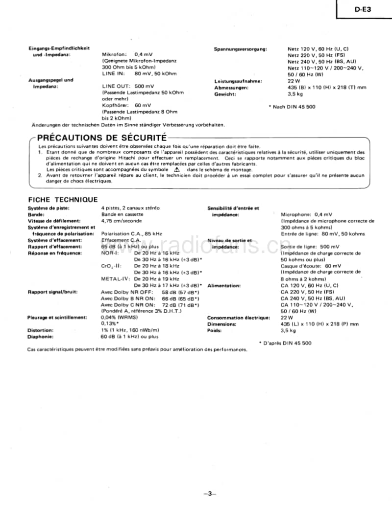 Hitachi-DE-3-Service-Manual电路原理图.pdf_第3页
