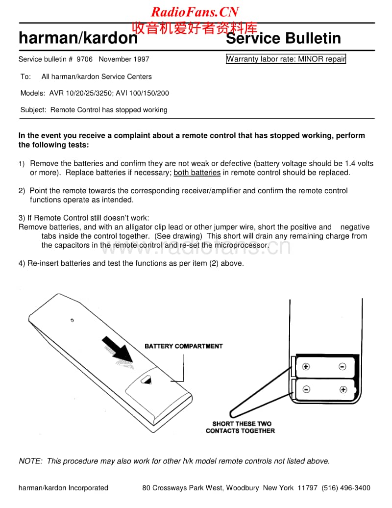 Harman-Kardon-AVI-200-Service-Bulletin电路原理图.pdf_第1页