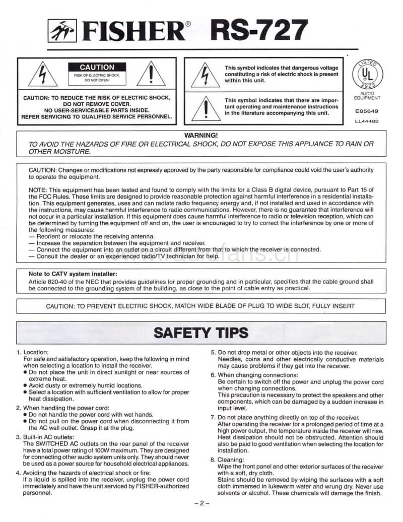 Fisher-RS-727-Service-Manual电路原理图.pdf_第3页