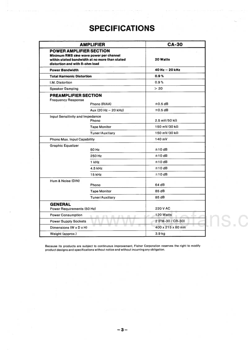 Fisher-CA-30-Service-Manual电路原理图.pdf_第3页