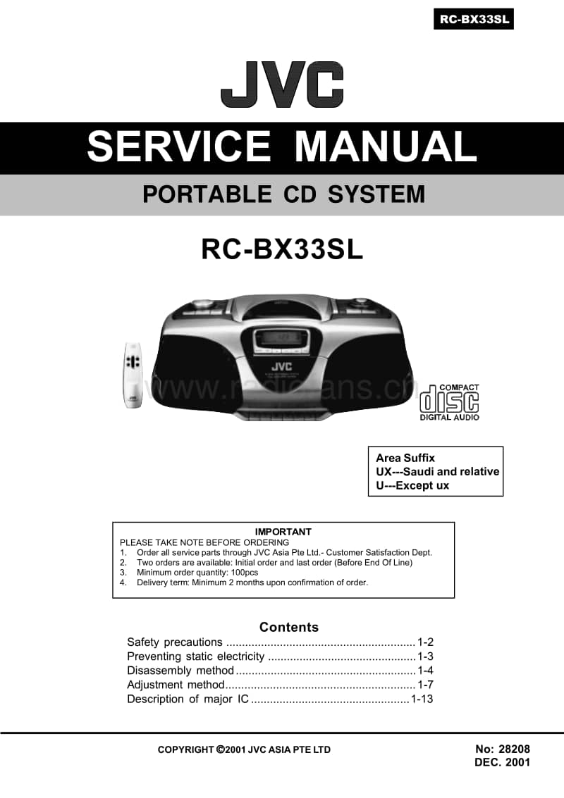 Jvc-RCBX-33-SL-Service-Manual电路原理图.pdf_第1页