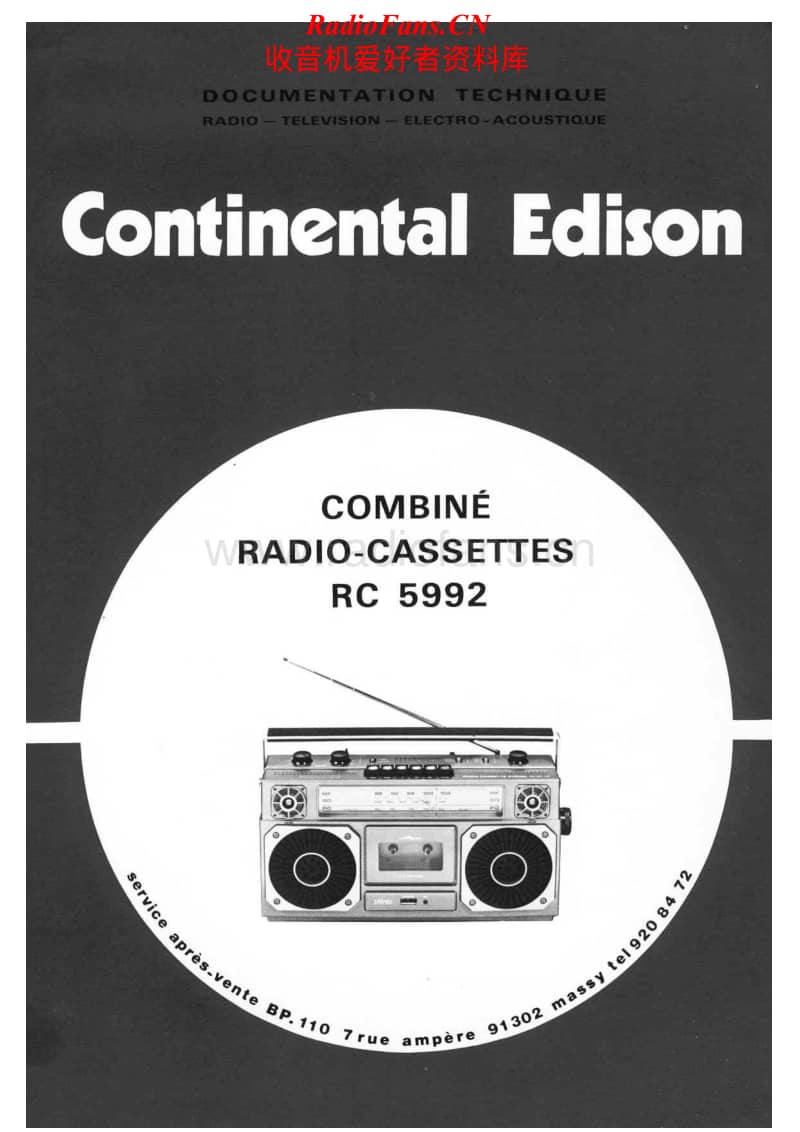 Continental-Edison-RC-5992-Service-Manual电路原理图.pdf_第1页