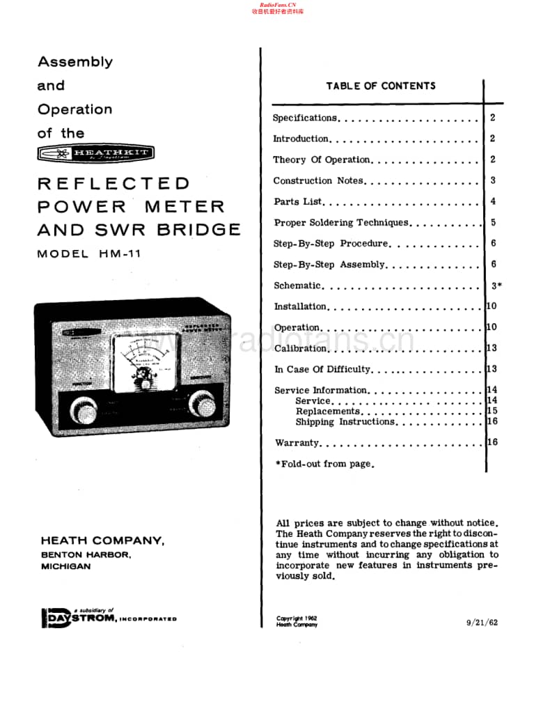 Heathkit-HM-11-Manual电路原理图.pdf_第1页