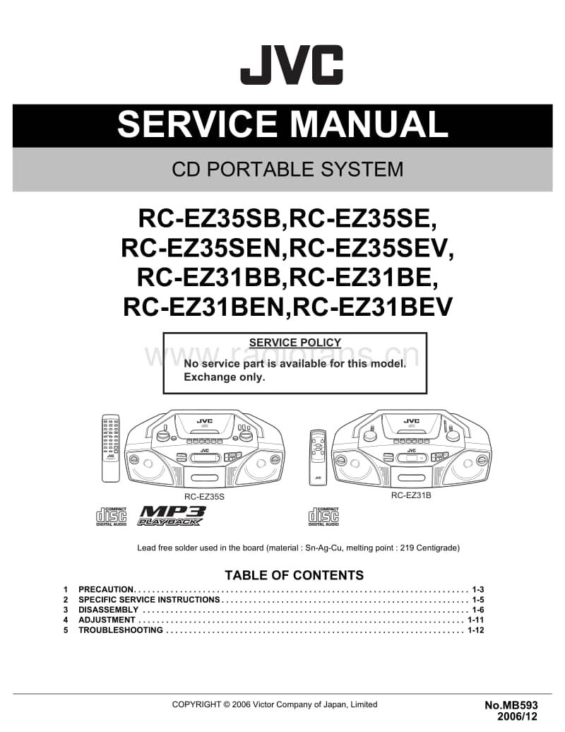 Jvc-RCEZ-31-BE-Service-Manual电路原理图.pdf_第1页