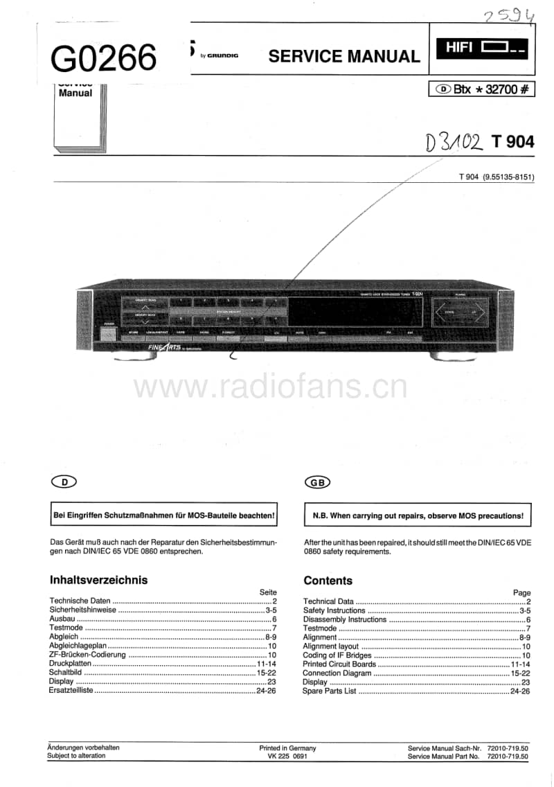 Grundig-T-904-Service-Manual电路原理图.pdf_第1页