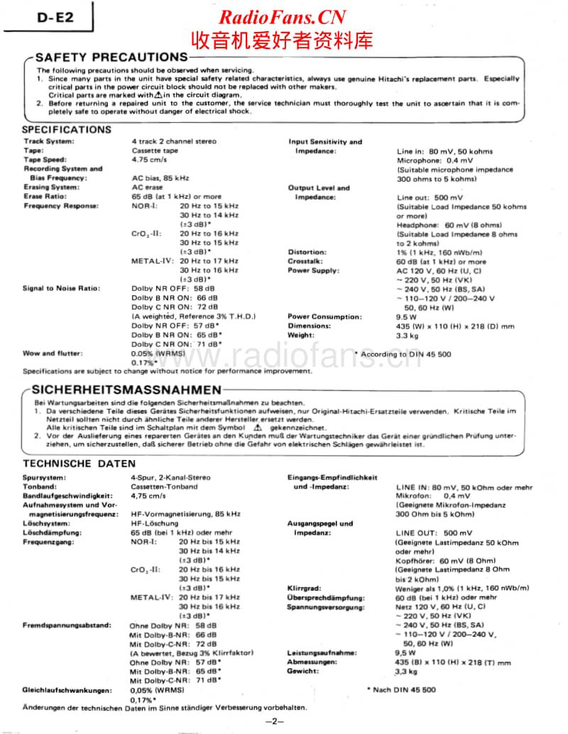 Hitachi-DE-2-Service-Manual电路原理图.pdf_第2页