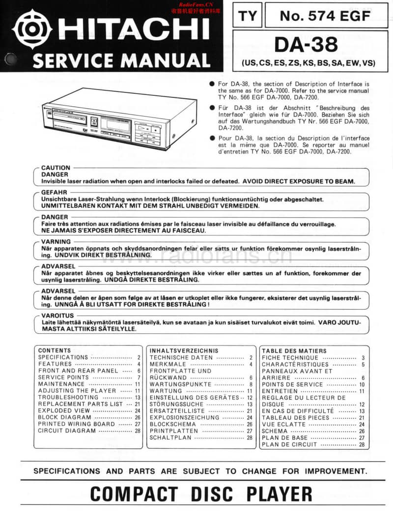 Hitachi-DA-38-Service-Manual电路原理图.pdf_第1页