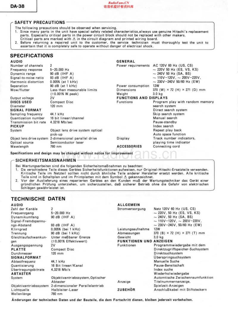 Hitachi-DA-38-Service-Manual电路原理图.pdf_第2页