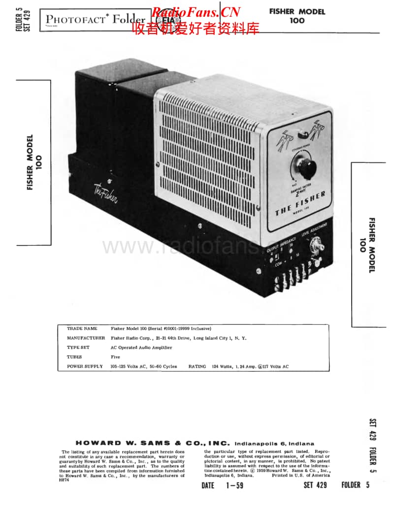 Fisher-100-TUBE-Service-Manual电路原理图.pdf_第1页