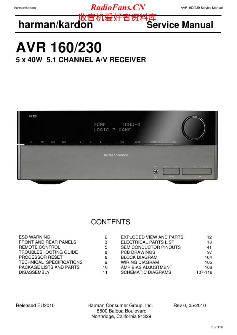 Harman-Kardon-AVR-160-230-Service-Manual电路原理图.pdf_第1页