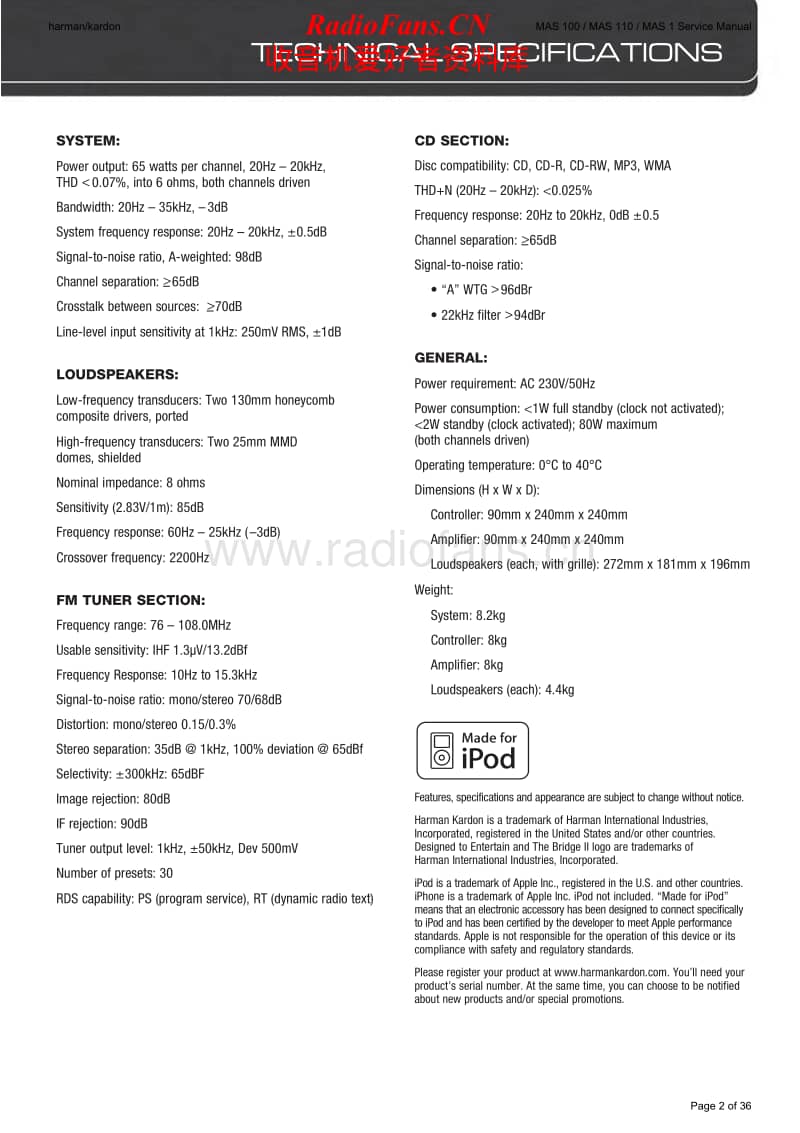 Harman-Kardon-MAS-100-Service-Manual-2电路原理图.pdf_第2页