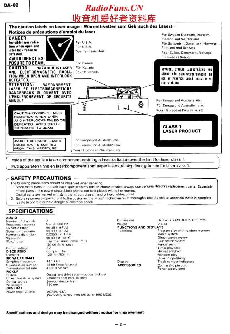 Hitachi-DA-02-Service-Manual电路原理图.pdf_第2页