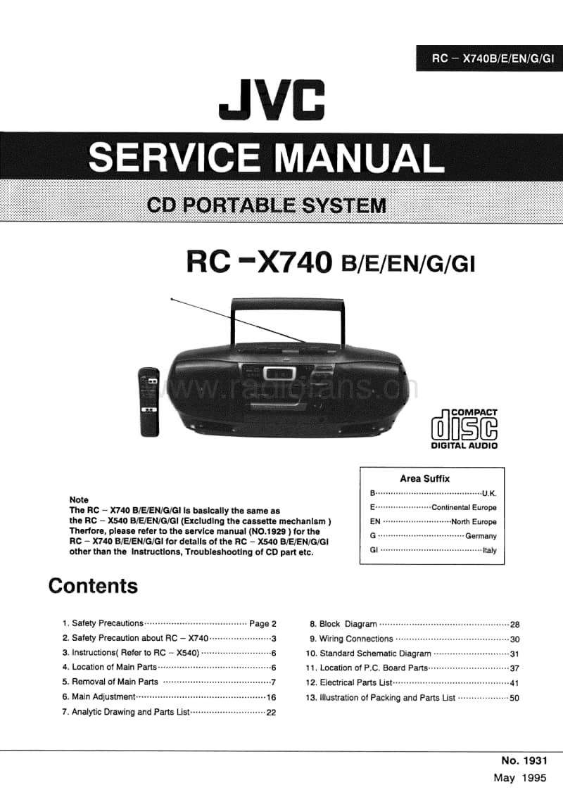 Jvc-RCX-740-Service-Manual电路原理图.pdf_第1页