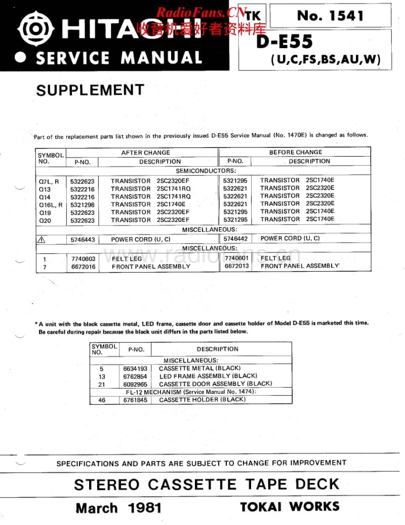 Hitachi-DE-55-Service-Manual-Supp电路原理图.pdf_第1页