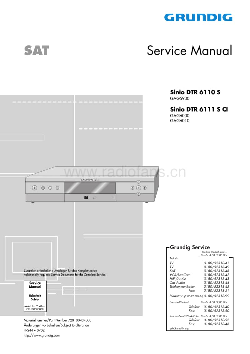 Grundig-Sinio-DTR-6110-S-Service-Manual电路原理图.pdf_第1页