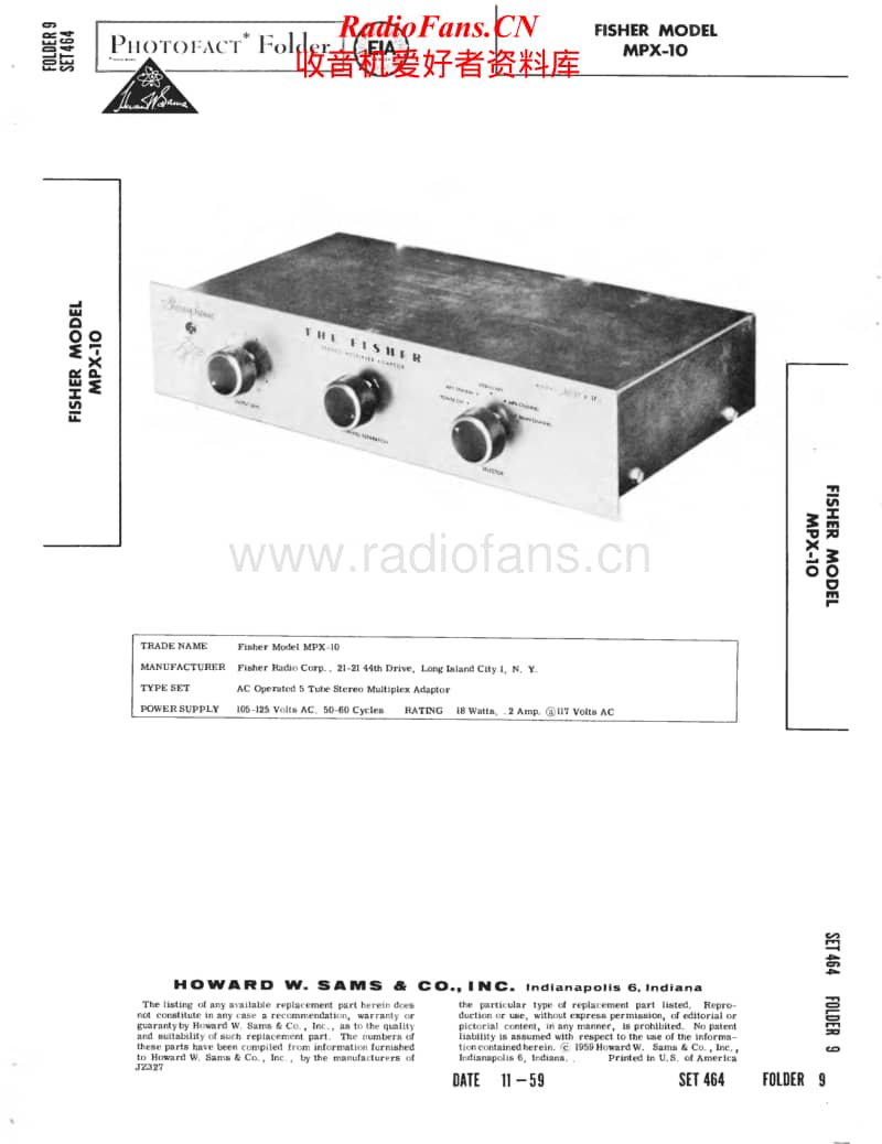 Fisher-MPX-10-Service-Manual电路原理图.pdf_第1页