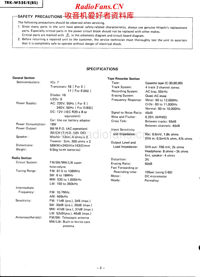 Hitachi-TRKW-55-E-Service-Manual电路原理图.pdf_第2页