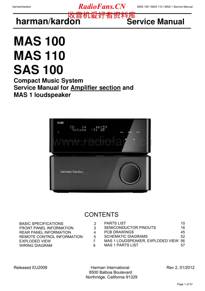 Harman-Kardon-MAS-110-Service-Manual电路原理图.pdf_第1页