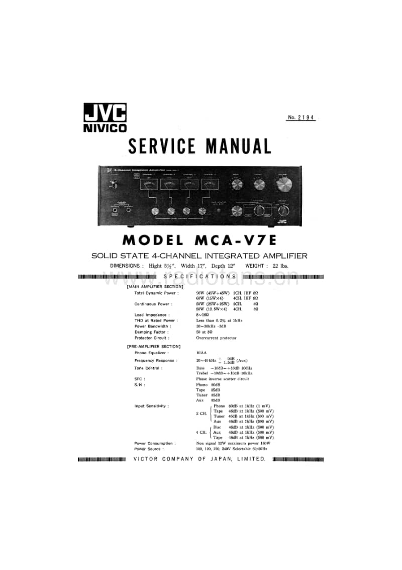 Jvc-Nivico-MCA-V7E-Service-Manual电路原理图.pdf_第1页