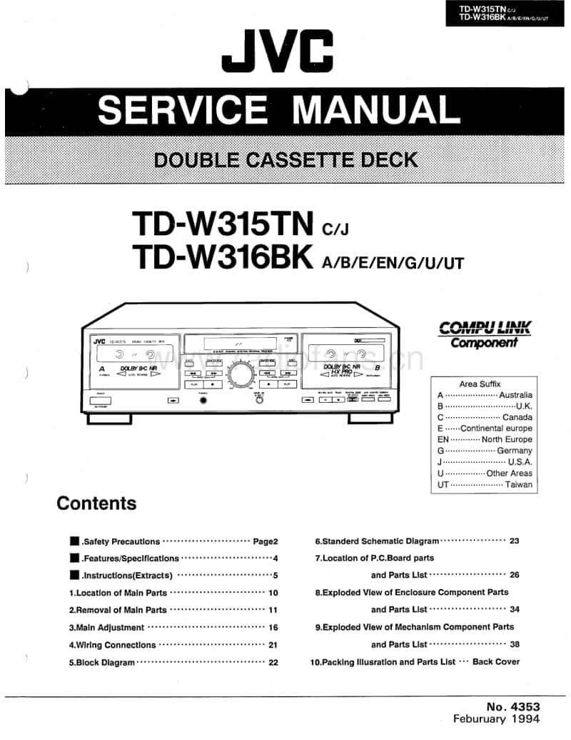 Jvc-TDW-316-BK-Service-Manual电路原理图.pdf_第1页